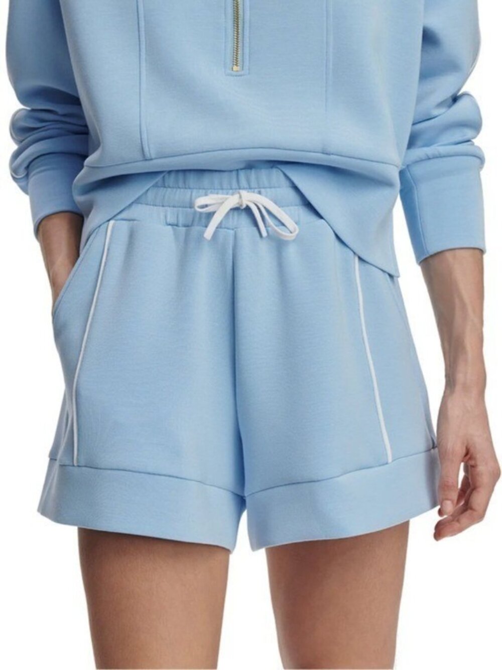VARLEY Barnes High Rise Shorts 4.5 Airy Blue NEW